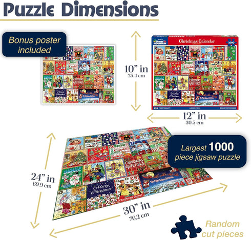 1000 24"x30" White Mountain Piece Jigsaw Puzzle Winter Christmas Holiday Puzzles for Adults and Teens Large Pieces