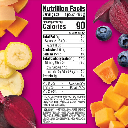 4 4.22 (Pack 16) HAPPYTOT Organics Stage Baby Food Pouches, Gluten Free, Vegan Snack, Love My Veggies, Fruit & Veggie