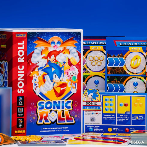 KESS Sonic Roll Board Game: Roll Through 4 Classic Zones, 1-4 Players, Ages 14+