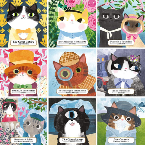 Abrams Bookish Cats 500 Piece Family Puzzle, Multicolor