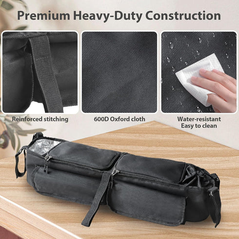 Liznkjious GT2, Double Stroller Organizer, Parent Console Double Baby Stroller Accessories Compatible with Jeep