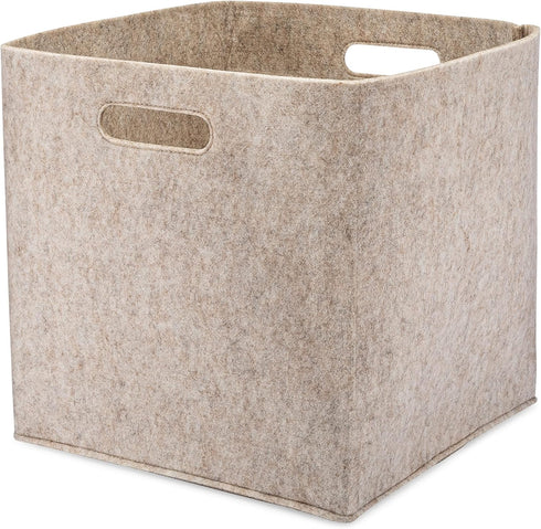 Parker Baby Felt Foldable Storage Cube Bin, 11 Inch Nursery Cubby Storage Bin for Closet Organizers and Toy Storage -