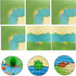6 Pack Grassland Rivers Pattern Baseplate, 10" x 10", Building Brick Base Plate for Kids Toy