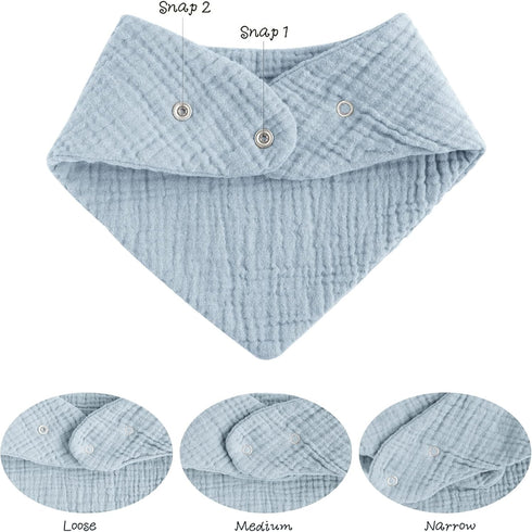 Konssy 10 Pack Muslin Baby Bibs, 100% Cotton Bandana Drool Bibs for Unisex Boys Girls