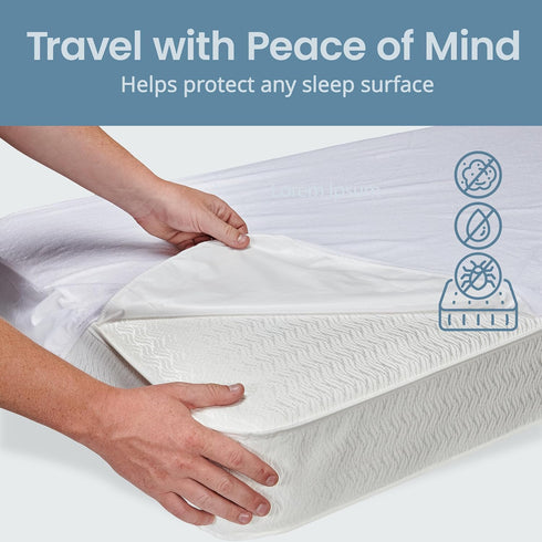 SafeRest Waterproof Crib Size Mattress Protector - Fitted with Stretchable Pockets - Machine Washable Cotton Blend