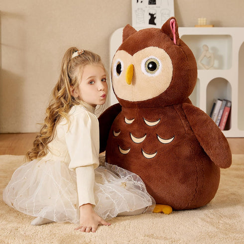 EARTHSOUND Giant Owl Stuffed Animal Plush Toy, Large Jumbo Cute Soft Fluffy Plushie, Gifts for Kids