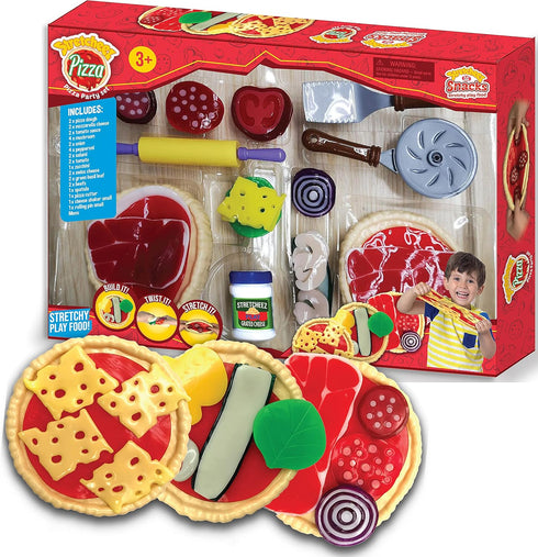 Stretcheez Pizza Party Set - Realistic and Squishy Play Food for Kids