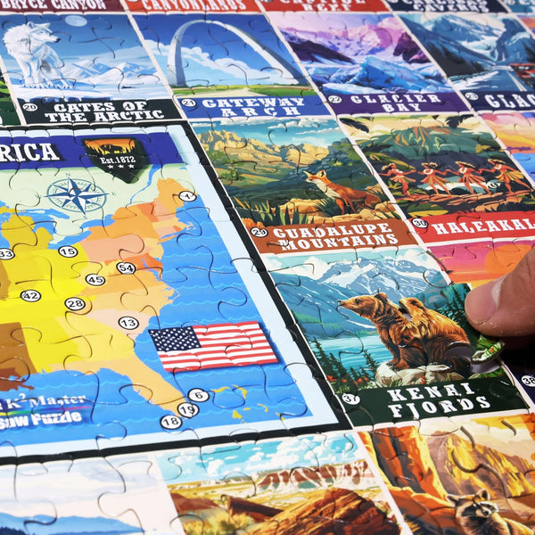 Think2Master 500 13+, 26.8 18.9 Colorful Vintage USA National Parks Pieces Very Large Pieces Jigsaw Puzzle for Adults