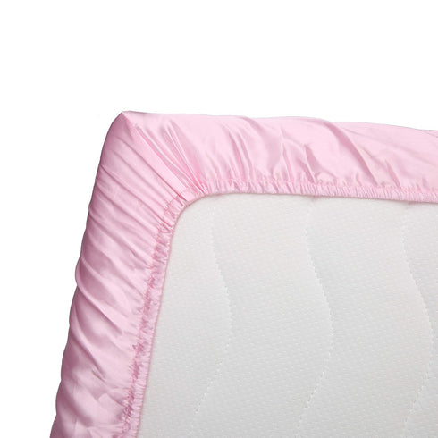 Pro Goleem Satin Pack n Play Playard Sheet, 27x39 Inch Fitted Portable Mini Crib Sheet for Girls Pink