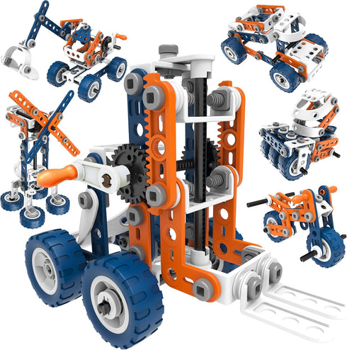 12-in-1 STEM Kit Toy for Kids - 152 Piece Construction Building Set for Boys and Girls Ages 4-12