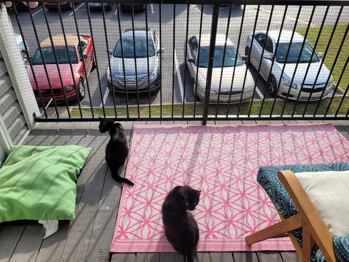 Kidkusion Deck Guard, 16' L x 38" H, Outdoor Balcony and Stairway Safety Net, Black