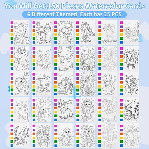 Rotu 4-8, 30 Pack 210Pcs Water Coloring Books for Kids Party Favors for Kids Birthday Gifts Classroom Prizes Goodie