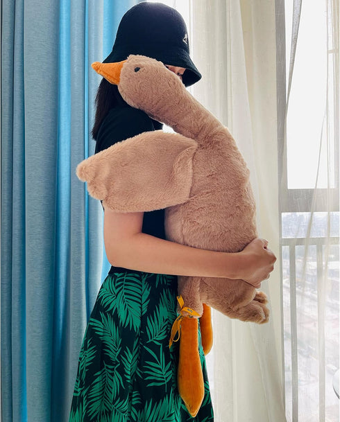 Tanha Goose Plush, Goose Stuffed Animal, Brown Stuffed Goose, Soft and Cute