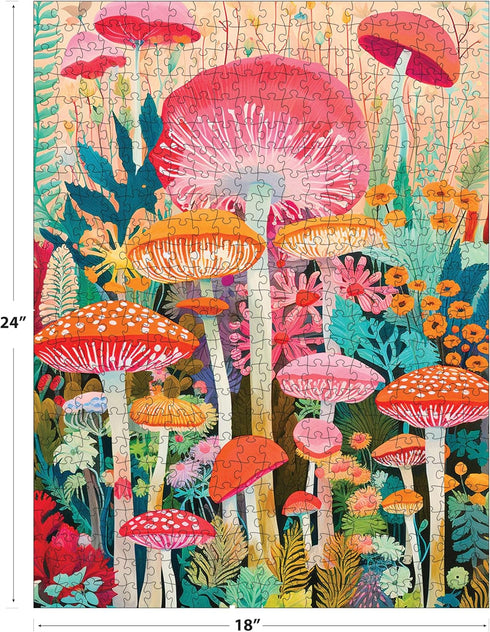 500 RoseArt - Vertical Visions - Mushrooms - Piece Jigsaw Puzzle - Magical Forest-Inspired Puzzle for Adults