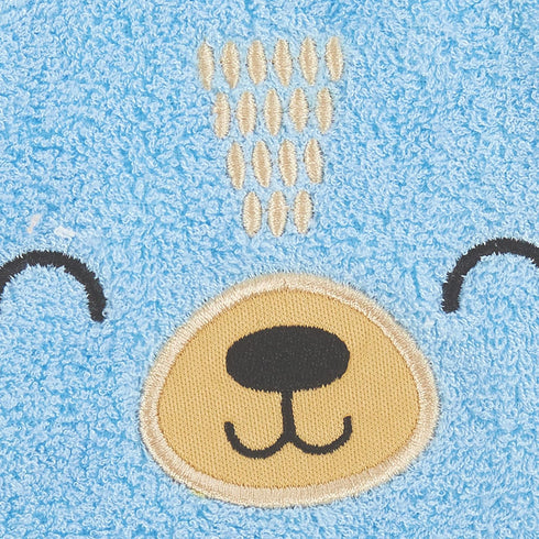 BMIT-24245 100% 6.625" 7.5" C.R. Gibson Cute Bear Cotton Gender Neutral Baby Wash Cloth Bath Mitt, W x L, Multicolor