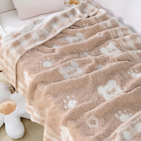 30x40 Inch Beige Teddy Bear Baby Blanket Soft Knitted Plush Throw, Nursery Essentials for Newborn Boys Girls Toddler