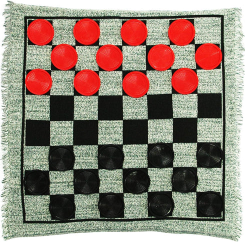 Lulu Home Jumbo Checkers, Giant 3-in-1 Checkers Game Rug Board Game Set for 2 Players