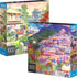 2-Pack of 1000-Piece Jigsaw Puzzles, Amalfi Coast & Japan Garden, Exclusive for Adults and Kids Ages 8+.