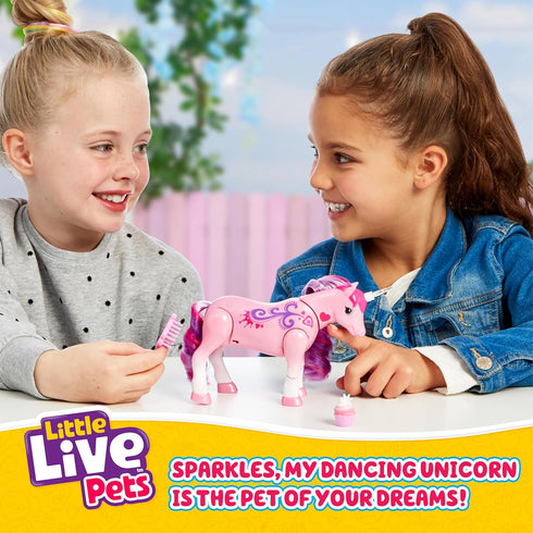 Little Live Pets Sparkles The Unicorn Toy - Musical Dancing Pony with Light Up Rainbow Horns, Interactive Animal Toy
