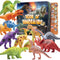 PREXTEX Dinosaur Toys for Kids 3-5, 12 Plastic Figures & Interactive Book with Sound, Toddler Dinosaur Toy Set