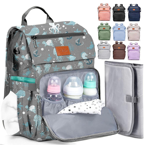 PILLANI Baby Diaper Bag Backpack - Backpack Diaper Bag w/Large Capacity -