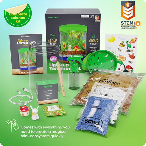 6 7 8 9 10 11 12 Dan&Darci Light-Up Terrarium Kit for Kids - STEM Science Kit - Educational DIY Toy for Boys & Girls