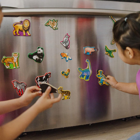 Melissa & Doug Wooden Magnets Set - Animals and Dinosaurs, 40 Wooden Magnets