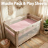Pack 2 Pack Pro Goleem Muslin n Play Sheets for Girls, Soft Breathable Cotton Fitted Mini Crib Sheets, Baby Sheets