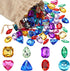 Hicarer 100 Pieces Toy Gems, Pirate Treasure Jewels, Fake Acrylic Gems with Drawstring Bag for Party Decorations