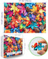 1000 Colorful Fall Leaves and Pine Cones Jigsaw Puzzle, Pieces, Nature Theme, Family Entertainment