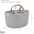Parker Baby Rope Diaper Caddy Organizer - Nursery Storage Bin and Car Organizer for Diapers and Baby Wipes - Diaper