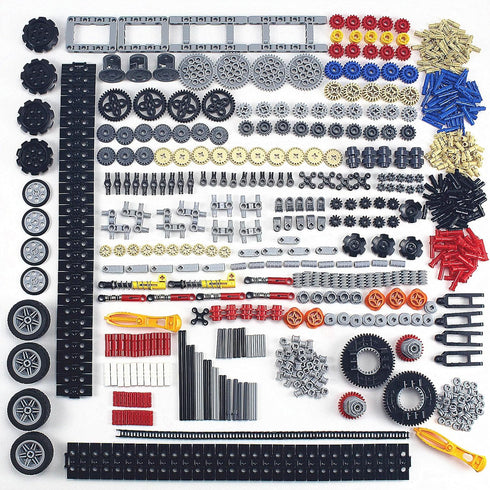 720Pcs Technical Cars Gears Cross Axles Technical Parts Accessories Wheels Connectors Pieces