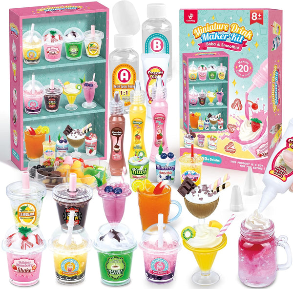 20 PCS Miniature Drink Marker Kit, Miniature Food Toys, Kitchen Pretend Food