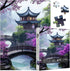 PICKFORU 1000 Plum Blossom Dreamscape Puzzles for Adults Pieces, Vintage Flower Tree Scenery Puzzles, Impossible Unique
