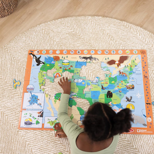 Melissa & Doug National Parks U.S.A. Map Floor Puzzle – 45 Jumbo Pieces with Search-and-Find Activities