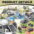 Playset, 11 3 4 5 Military Base Building Army Toys with Vehicles Airplane Helicopter Fighter Jet Army Men Action