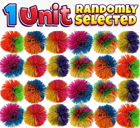 JA-RU Bandy Ball, 3" Fidget Ball with String & Spike, Random Color, Stress Relief Sensory Toy for Kids & Adults