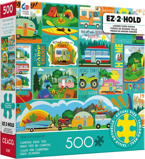 500 Ceaco - Tracy Flickinger - Camping Road Trip - Larger Piece Jigsaw Puzzle