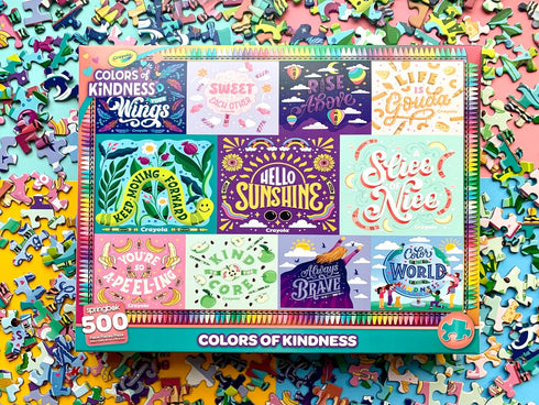 Springbok 500 Piece Jigsaw Puzzle - Crayola Colors of Kindness for Adults - Made in USA