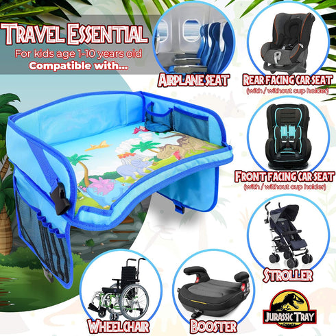 ecoZen Lifestyle Kids Travel Tray & Toddler Lap Desk Organizer - Airplane and Car Seat Table for Road Trip Essentials