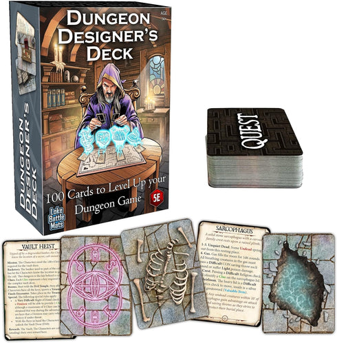 Loke BattleMats Dungeon Designers Deck 100 Fantasy RPG Map Cards to Deal Your Own