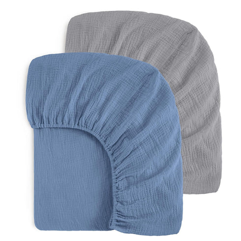 Yoofoss Muslin Crib Sheets for Boys Girls 100% Cotton Fitted Baby Crib