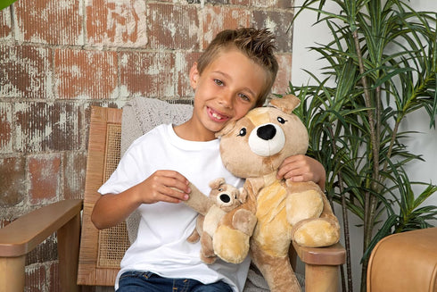 2+ HUGIMALS Hug Babies Charlie the Puppy Cute Mini Plush Stuffed Animal Bracelet for Kids | Soft & Cuddly Portable