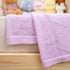 Lilac-30x40 Cotton Baby Blanket with Heart Patter Soft Breathable Newborn Blanket for Boys & Girls, Lightweight Knit
