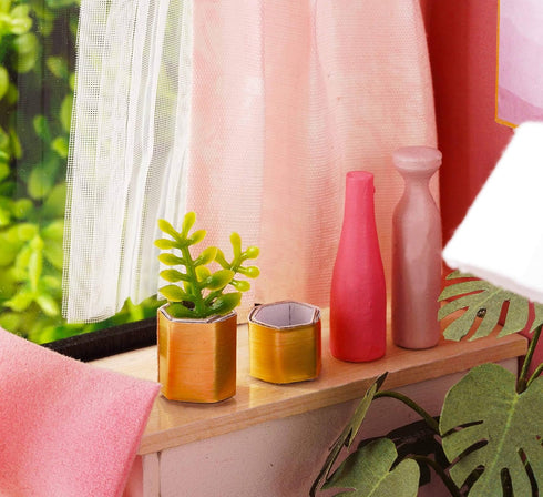 Flever Miniature DIY Dollhouse Kit with Furniture and Cover, Romantic Valentine's Gift (Love You Forever)