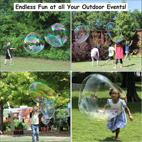 Bubbleventi Giant Bubble Mix, 100% Vegan Non-Toxic Powder Makes 20 Gallons of Premium Bubble Solution