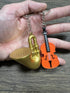(WSV-V1-1P-WT) MunnyGrubbers - Original World's Smallest Violin & World's Saddest Trombone Toy Keychain with Playable