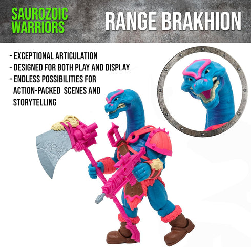 Boss Fight Studio Saurozoic Warrior Brakhion, Futuristic Armored Dinosaur Hero Action Figure, 6 Inch Scale