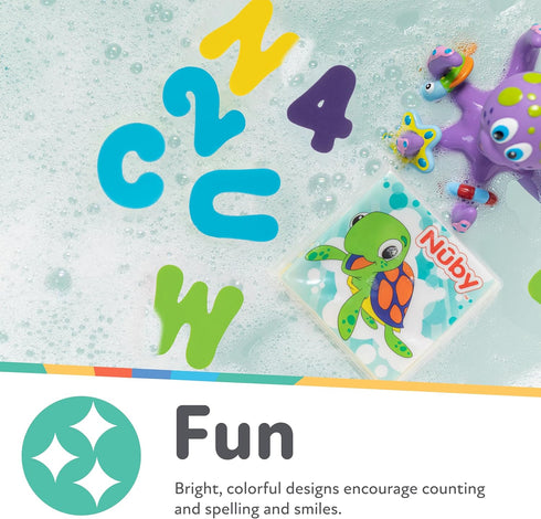 Set 3+ 36 Nuby Foam Bath Letters and Numbers for Toddlers - Bath Toy for Kids Years - Pieces