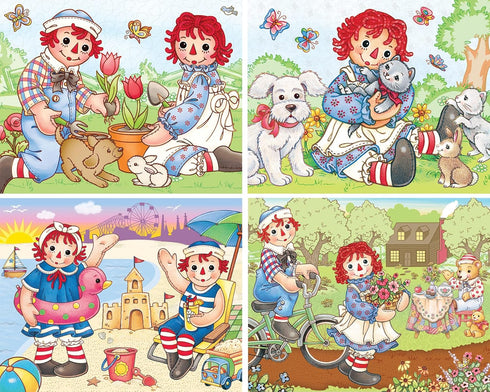 MasterPieces Puzzle Set - 4-Pack 100 Piece Jigsaw Puzzle for Kids - Raggedy Ann 4-Pack